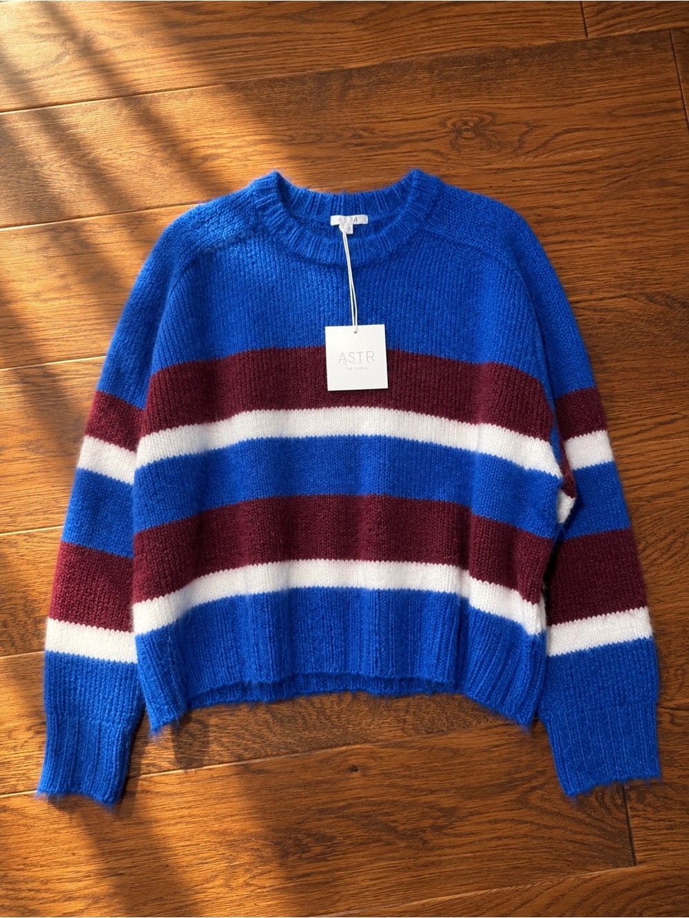 Pistola Adina Sweater in Azure Claret Stripe Sz XL NWT